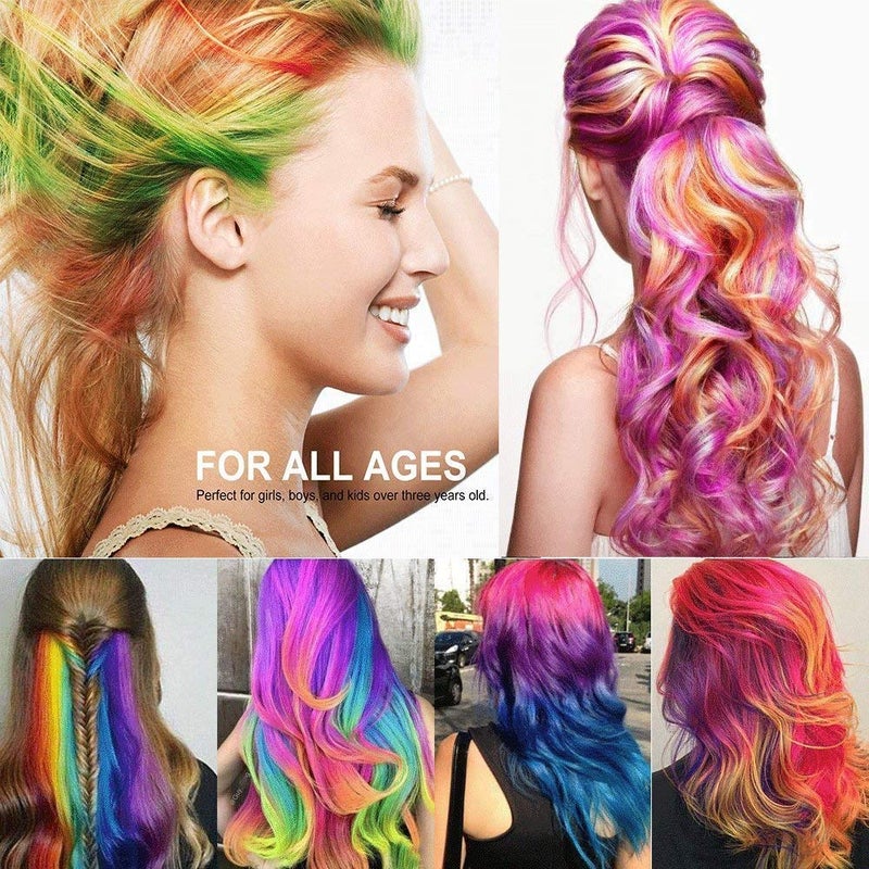 LAWOHO 10 Color Temporary Bright Hair Chalk Comb Set - 8 9 10 11 12 year old girl Birthday Gifts Halloween Costume Cosplay Party Favors for Girls Boys Adults - Image 4